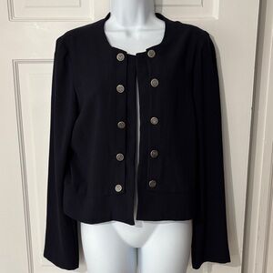 Sophisticated Black Button-Front Blazer
